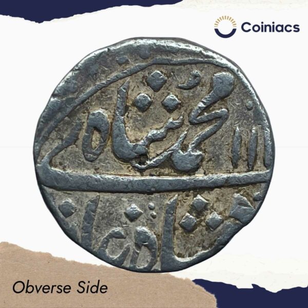 One Rupee Muhammad Shah RY 8 11XX AH (Reign 1719 - 1748 CE) Kora Mint Silver Coin, Mughal empire, Collectible - Image 2