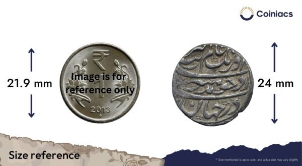 One Rupee Aurangzeb RY 32 (Reign 1658-1707 CE) Lakhnau mint Silver coin, Mughal Empire, Collectible - Image 4