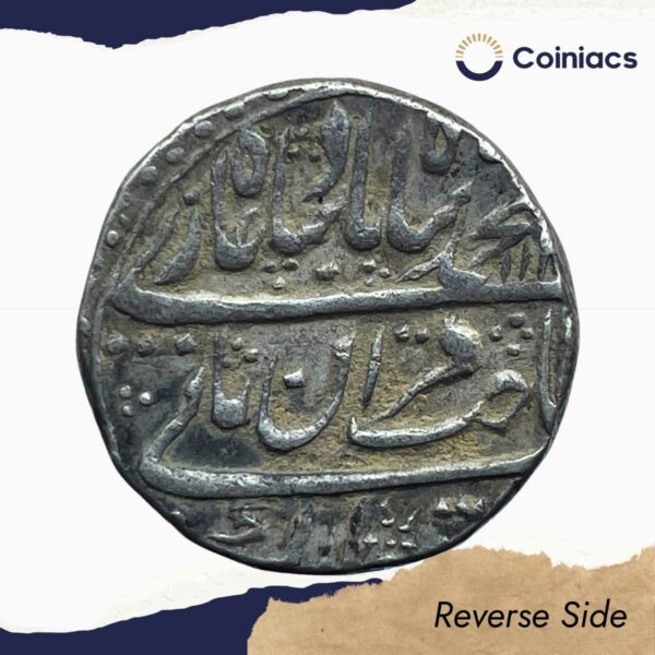 One Rupee Muhammad Shah RY 15 11XX AH (Reign 1719-1748 CE) Shahjahanabad mint Silver coin, Mughal Empire, Collectible. - Image 3