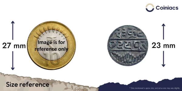 One Rupee Swarupshahi Series (Chitrakoot Udaipur Dosti London) (ND 1858-1920 CE) Silver Coin, Princely State of Mewar, Collectible. - Image 4