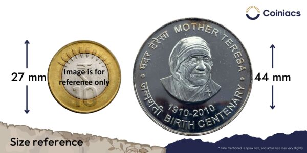 Scarce 100 Rupees Mother Teresa Birth Centenary 2009 Calcutta Mint Silver Commemorative Coin, Republic India Decimal Series, Gem UNC. - Image 4