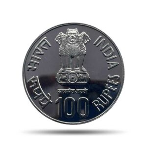 Scarce 100 Rupees Saint Alphonsa Birth Centenary 2009 Mumbai Mint Silver Commemorative Coin, Republic India Decimal Series, Gem UNC.