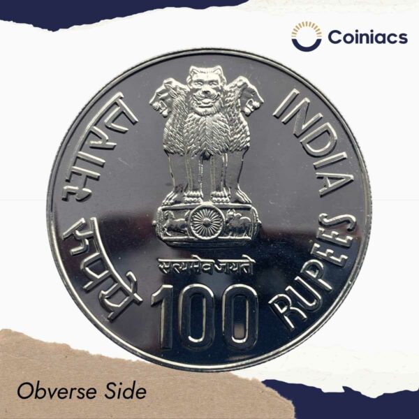 Scarce 100 Rupees Saint Alphonsa Birth Centenary 2009 Mumbai Mint Silver Commemorative Coin, Republic India Decimal Series, Gem UNC. - Image 2