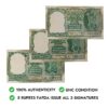 NOTAPHILY Rare Authentic Vintage set of 3 Different Signature of 5 Rupees Deer Issue (Fafda - Big Size) in UNC Condition (3 Pieces SET). UNC. - Image 3