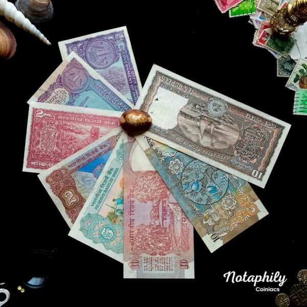 NOTAPHILY Rare Authentic Vintage Set of 1,2,5,10 Rupees (8 Pieces SET) in UNC Condition - Image 3