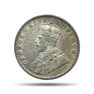 One Rupee George V 1916 CE Bombay Mint Silver coin, British India Uniform Coinage, Collectible.