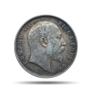 One Rupee Edward VII King & Emperor 1905 CE Bombay Mint Silver Coin, British India Uniform Coinage, Collectible.