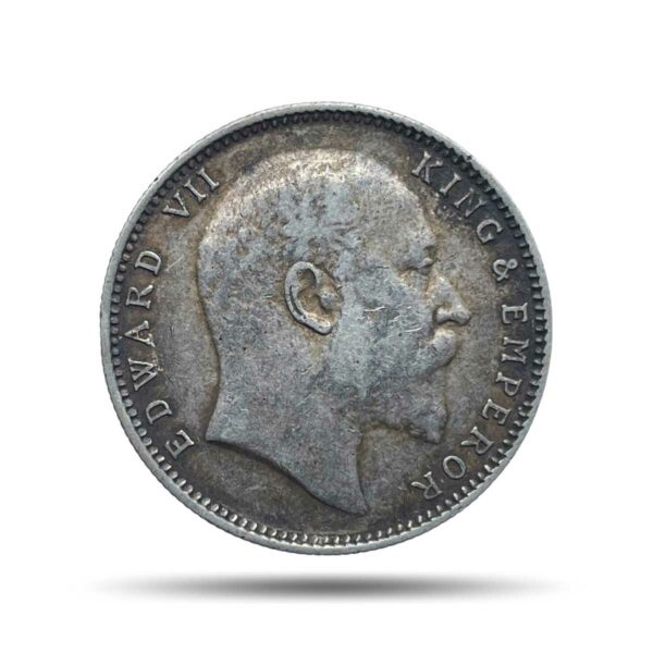 One Rupee Edward VII King & Emperor 1905 CE Bombay Mint Silver Coin, British India Uniform Coinage, Collectible.