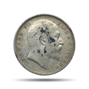 One Rupee Edward VII King & Emperor 1904 CE Calcutta Mint Silver Coin, British India Uniform Coinage, Collectible.
