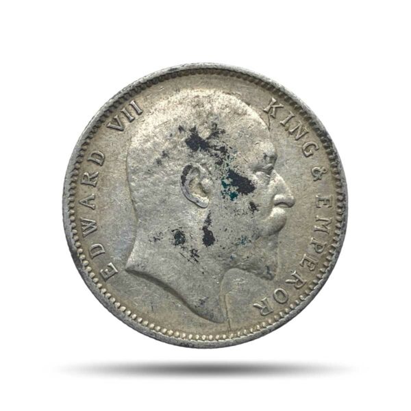 One Rupee Edward VII King & Emperor 1904 CE Calcutta Mint Silver Coin, British India Uniform Coinage, Collectible.
