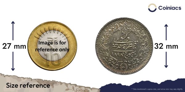 5 Kori Khengarji III with the name of Queen Victoria 1898 CE 1954 VS (Type 3) Silver Old Coin, Princely State of Kutch, XF. - Image 4