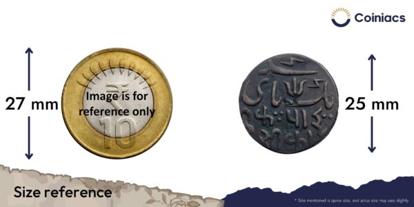 Ek Pie Sikka (One Pice) Shah Alam II RY 37 Banaras mint Copper coin, Bengal Presidency, Collectible. - Image 4
