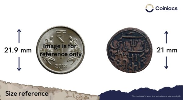 Ek Pie Sikka (One Pice) Shah Alam II RY 37 Banaras mint Copper coin, Bengal Presidency, Collectible. - Image 4
