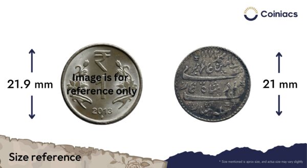 Scarce Half Rupee Alamgir II RY 6 1172 AH (1817-1835 CE)(Closed Lotus On Reverse Struck at Madras Mint) Arkot Mint Silver old coin, Madras Presidency, Collectible. - Image 4