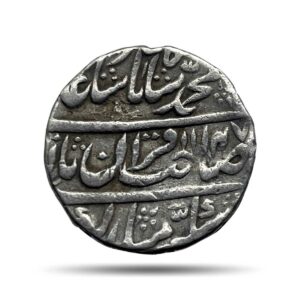 One Rupee Muhammad Shah RY 17 1147 AH Shahjahanabad Mint Silver Coin, Mughal Empire, Collectible.