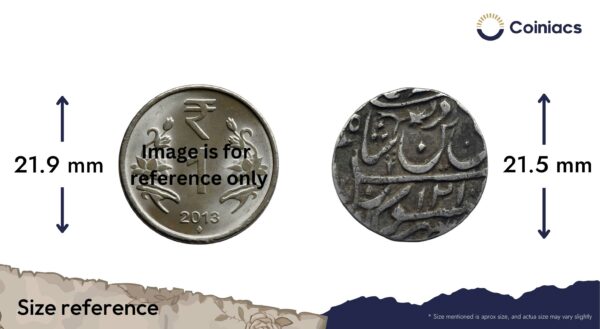 One Rupee Shah Alam II RY 26 1210 AH (1761-1762 CE) Muhammadabad Banaras mint Silver coin, Princely State of Awadh, Collectible. - Image 4