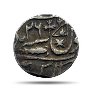 One Rupee Shah Alam II RY 26 1210 AH (1761-1762 CE) Muhammadabad Banaras mint Silver coin, Princely State of Awadh, Collectible.