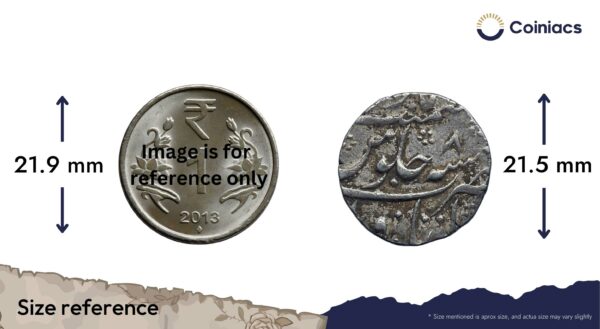 One Rupee Muhammad Shah RY 8 (ND 1139 AH 1726-27 CE) Etawa Mint Silver Coin, Mughal Empire, Collectible - Image 4