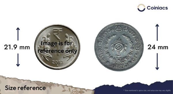 Scarce Chitra Half Rupee Bala Rama Varma 1116 Kollam Era (1940-1941 CE) Silver coin, Princely State of Travancore, XF - Image 4
