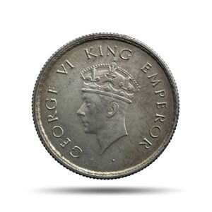 Half Rupee George VI King Emperor 1939 Calcutta Mint Silver Coin, British India Uniform Coinage, UNC.