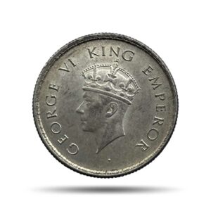 Half Rupee George VI King Emperor 1939 Calcutta Mint Silver Coin, British India Uniform Coinage, UNC.