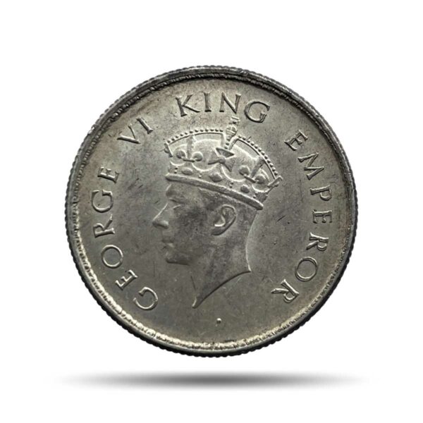 Half Rupee George VI King Emperor 1939 Calcutta Mint Silver Coin, British India Uniform Coinage, UNC.