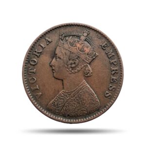 One Quarter Anna Victoria Empress 1901 Calcutta Mint Silver Coin, British India Uniform Coinage, Collectible.