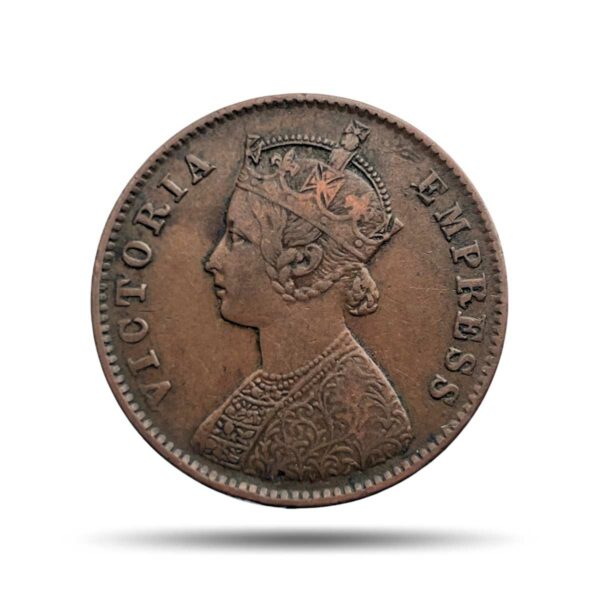 One Quarter Anna Victoria Empress 1901 Calcutta Mint Silver Coin, British India Uniform Coinage, Collectible.