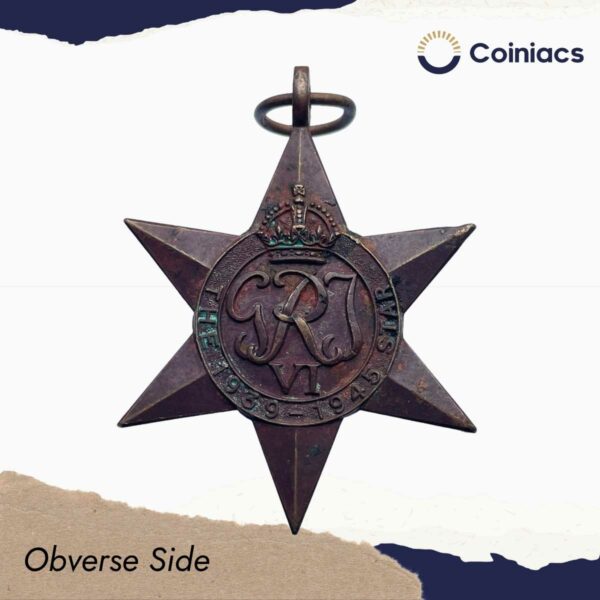Rare THE 1939-1945 STAR World War II Campaign Medal, Copper, Named, Collectible. - Image 2