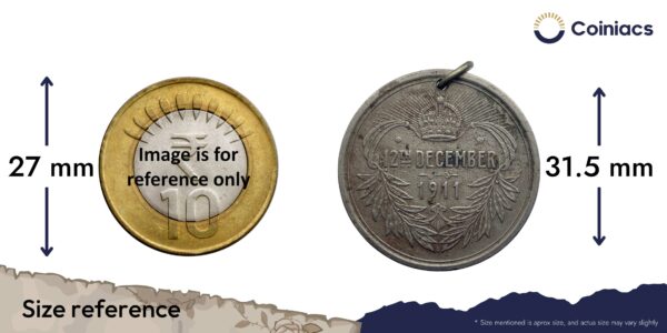 Scarce George V and Marry Coronation Durbar 12th December 1911 Medal, Copper-Nickel, Collectible. - Image 4