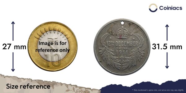 Scarce George V and Marry Coronation Durbar 12th December 1911 Medal, Copper-Nickel, Collectible. - Image 4