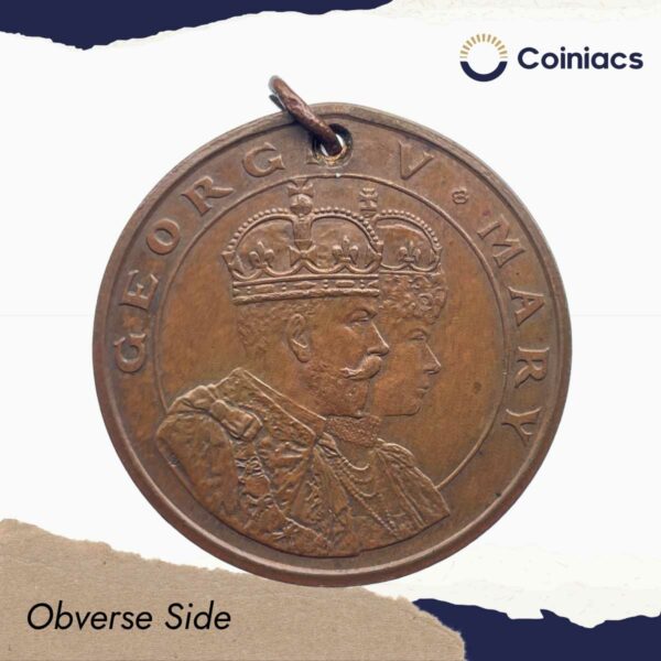 Scarce Peace Celebration 1919 Calcutta Schools Medal, Bronze, Collectible. - Image 2