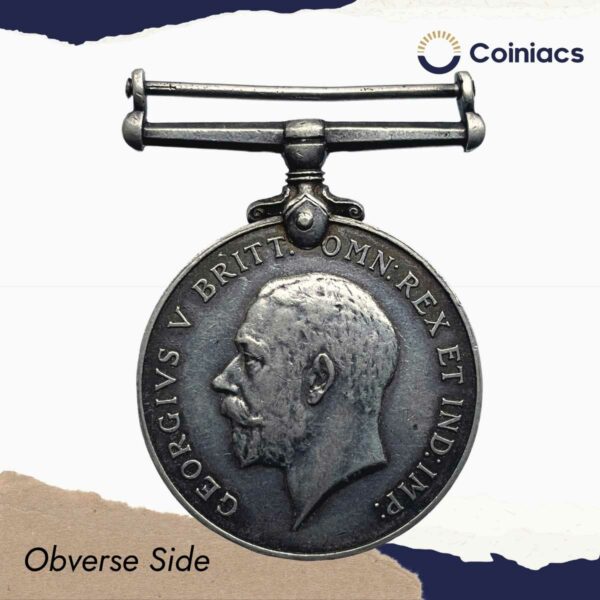 Rare The British War Medal 1914-1918 World War I Campaign Medal, Silver, Collectible. - Image 2