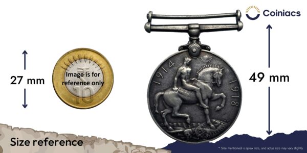 Rare The British War Medal 1914-1918 World War I Campaign Medal, Silver, Collectible. - Image 4