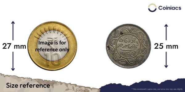 2.5 Kori Khengarji III, George V 1992 VS 1935 CE Silver Old Coin, Princely State of Kutch, XF+. - Image 4