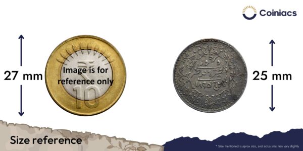 2.5 Kori (Dhai Kori) Khengarji III with the name of Queen Victoria 1895 CE 1951 VS (Type 2) Silver Old Coin, Princely State of Kutch, Collectable. - Image 4