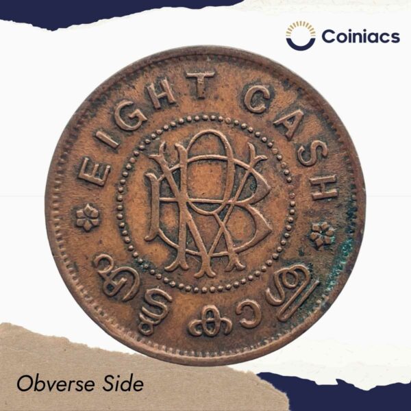 Eight Cash Bala Rama Varma II (ND 1938-49 CE) Bronze Coin, Princely State of Travancore, Collectible. - Image 2