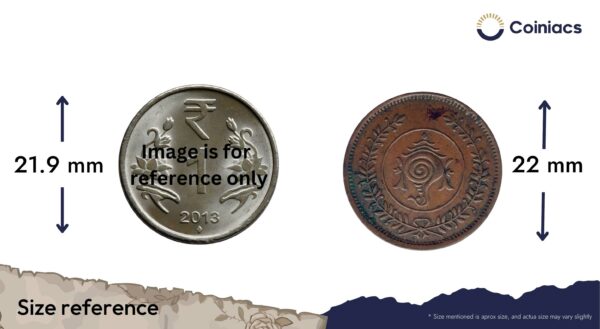 Eight Cash Bala Rama Varma II (ND 1938-49 CE) Bronze Coin, Princely State of Travancore, Collectible. - Image 4