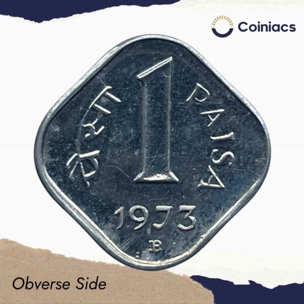 1 Paise 1973 Bombay Mint 'B' Proof Issue Aluminium Definitive Coin, Republic India Decimal Series, Proof. - Image 2