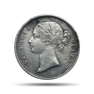 Rare Half Rupee Victoria Queen 1840 CE Divided Legend Silver Coin, British India Uniform Coinage, Collectible.