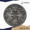 Two Annas Victoria Empress 1883 Calcutta Mint ('C' incuse) Silver Coin, British India Uniform Coinage, Collectable. - Image 3
