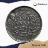 Two Annas Victoria Queen Divided Legend 1841 CE Silver Coin, British India Uniform Coinage, Collectible. - Image 3