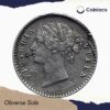 Two Annas Victoria Queen Divided Legend 1841 CE Silver Coin, British India Uniform Coinage, Collectible. - Image 2