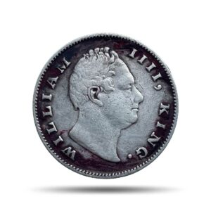 Scarce One Rupee William IIII 1835 Calcutta Mint (Obv-A, Rev-I) Silver Coin, British India Uniform Coinage, Collectible.