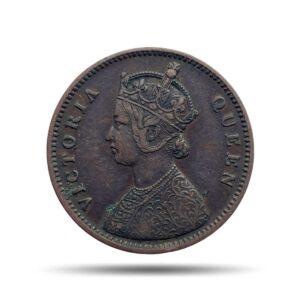 Quarter Anna Victoria Queen 1862 Copper Coin, British India Uniform Coinage, Collectible.