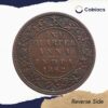 Quarter Anna Victoria Queen 1862 Copper Coin, British India Uniform Coinage, Collectible. - Image 3