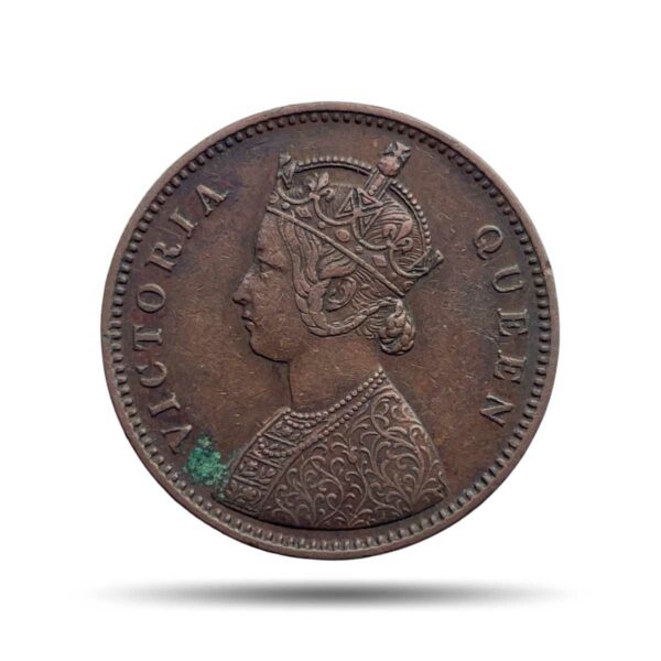 Quarter Anna Victoria Queen 1862 Copper Coin, British India Uniform Coinage, Collectible.