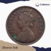 Quarter Anna Victoria Queen 1862 Copper Coin, British India Uniform Coinage, Collectible. - Image 2