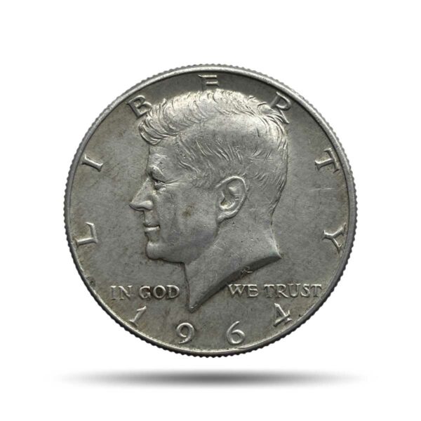 Half Dollar (Kennedy Half Dollar) 1964 United States Mint of Denver Silver Coin, United States of America, Collectible.