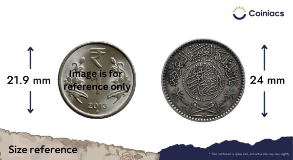 1/2 Riyal Abd al-Aziz 1354 AH (1935 CE) Silver Coin, Saudi Arabia, Collectible. - Image 4